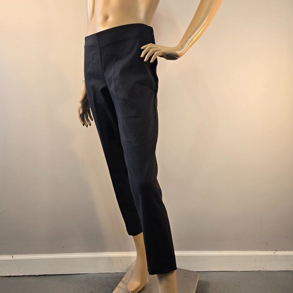 DKNY Black Dress Pants Women Sz 4 Career Wear Slim Leg Stretch Trousers Side Zip